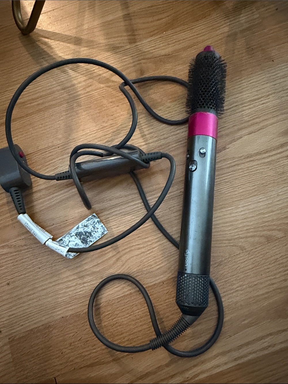 Dyson Corded Hot Air Styling Brush in Pink and Gunmetal